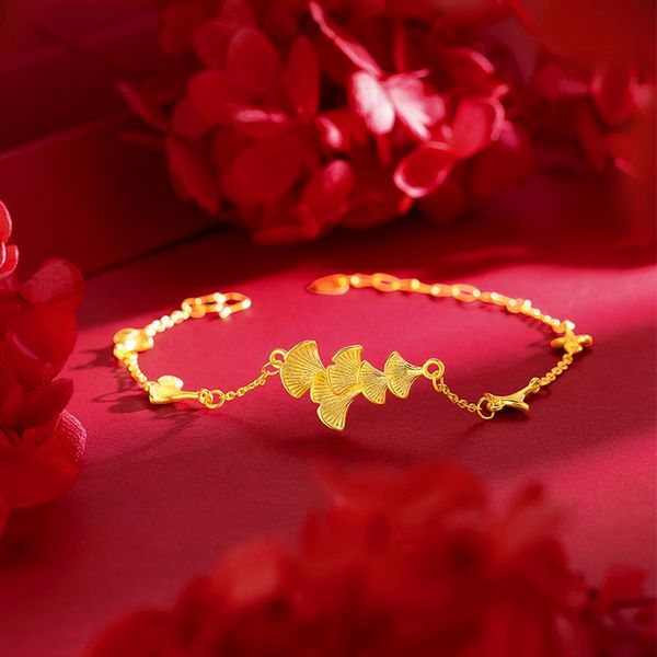 women bracelet wrist chain leaf design fashion real 18k gold color luxury girls pretty party jewelry gift, Black
women bracelet wrist chain leaf design fashion real 18k gold color luxury girls pretty party jewelry gift, Black