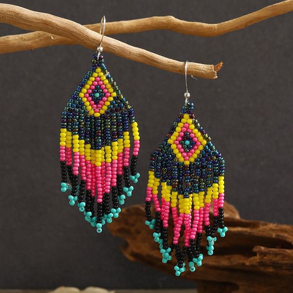 fashionable new european and american exaggerated retro diamond tassel earrings handwoven bohemian ethnic earrings, Silver
fashionable new european and american exaggerated retro diamond tassel earrings handwoven bohemian ethnic earrings, Silver
