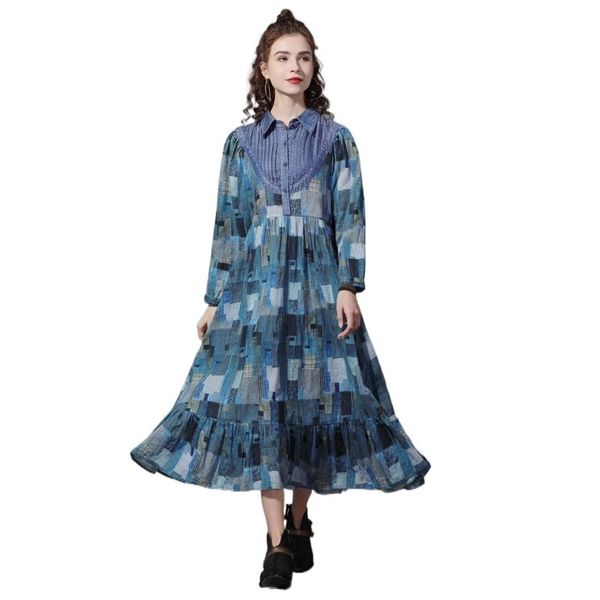 2023 autumn new loose large size cotton linen day dress: vintage long sleeve a-line skirt with pattern stitching - perfect casual attire for, Black;gray
2023 autumn new loose large size cotton linen day dress: vintage long sleeve a-line skirt with pattern stitching - perfect casual attire for, Black;gray