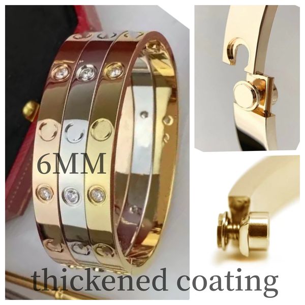 wide version 6mm screw bracelet with 4 diamonds luxury alone bangle designer jewelry valentine gift engagement thick layer electroplating 5a, Black
wide version 6mm screw bracelet with 4 diamonds luxury alone bangle designer jewelry valentine gift engagement thick layer electroplating 5a, Black