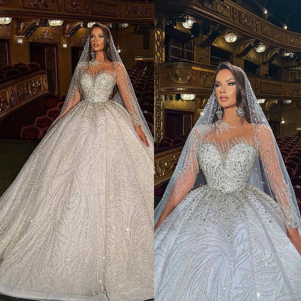 crystal bling ball gown wedding dresses luxury long sleeves lace-up back bridal gowns custom made sweep train vestido de novia, White
crystal bling ball gown wedding dresses luxury long sleeves lace-up back bridal gowns custom made sweep train vestido de novia, White