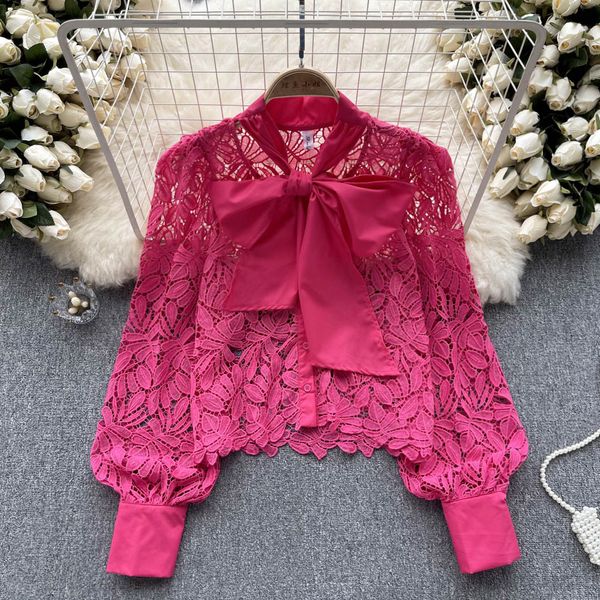 women's blouses french lace women's summer 2023 new fashion bow neck openwork long sleeve solid color party clothes blouse shirts, White
women's blouses french lace women's summer 2023 new fashion bow neck openwork long sleeve solid color party clothes blouse shirts, White