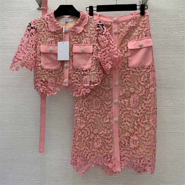 elegant designer two piece set women lace water soluble flower fabric double pockets lapel irregular short high waist tie front closure hip, White
elegant designer two piece set women lace water soluble flower fabric double pockets lapel irregular short high waist tie front closure hip, White