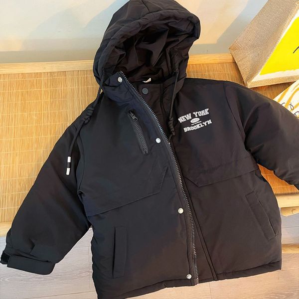 children's cotton coat winter new boys' clothing thickened windproof and warm hooded loose large black letter print design baby 2, Blue;gray
children's cotton coat winter new boys' clothing thickened windproof and warm hooded loose large black letter print design baby 2, Blue;gray
