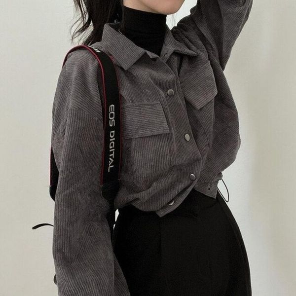 shirts deeptown vintage cropped corduroy blouses women casual oversized korean fashion chic elegant shirts female streetwear button up, White
shirts deeptown vintage cropped corduroy blouses women casual oversized korean fashion chic elegant shirts female streetwear button up, White