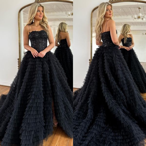 elegant black prom dresses sequins a line party evening gowns pleats tiered skirt slit semi formal red carpet long special occasion dress
elegant black prom dresses sequins a line party evening gowns pleats tiered skirt slit semi formal red carpet long special occasion dress