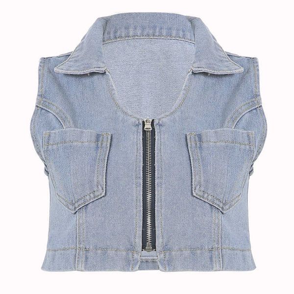spicy girls street style denim new set skirt 2023 summer american frosted white zipper lapel tank piece for1
spicy girls street style denim new set skirt 2023 summer american frosted white zipper lapel tank piece for1