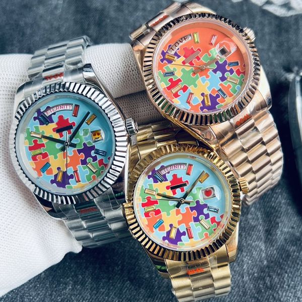 mens watch designer puzzle daydate watches 2813 date automatic mechanical 41mm stainless steel waterproof 36mm womens classic wristwatch dhg, Slivery;brown
mens watch designer puzzle daydate watches 2813 date automatic mechanical 41mm stainless steel waterproof 36mm womens classic wristwatch dhg, Slivery;brown