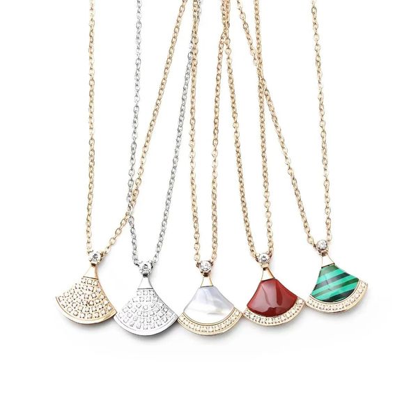 new brand heart necklace designer for women charming fan shaped gold pendant high-quality steel luxury jewelry womens party wedding gifts, Silver
new brand heart necklace designer for women charming fan shaped gold pendant high-quality steel luxury jewelry womens party wedding gifts, Silver