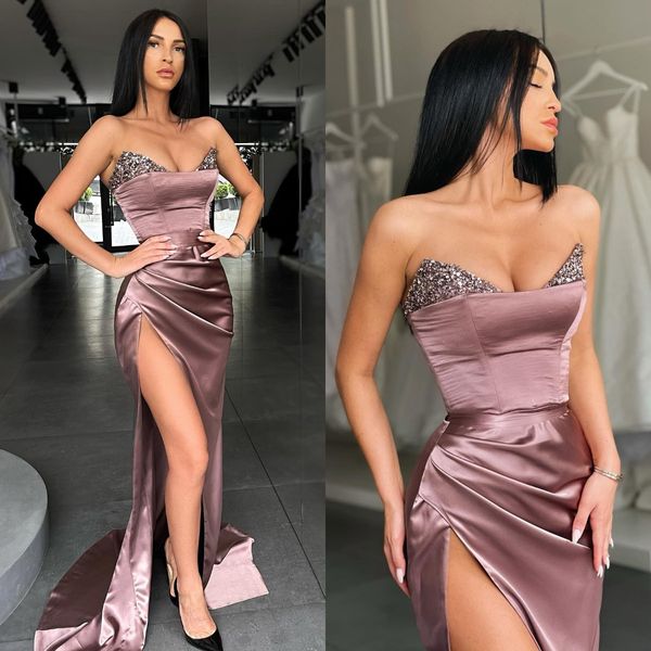 tan prom dresses v neck sequins party evening gowns pleats slit semi formal red carpet long special occasion dress, Black
tan prom dresses v neck sequins party evening gowns pleats slit semi formal red carpet long special occasion dress, Black