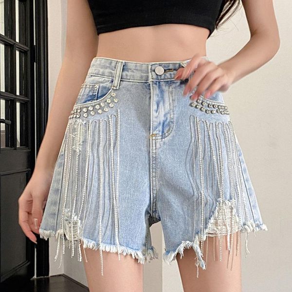 jeans 2022 spring summer fashion streetwear wave diamonds tassel denim shorts women jeans short, Blue
jeans 2022 spring summer fashion streetwear wave diamonds tassel denim shorts women jeans short, Blue