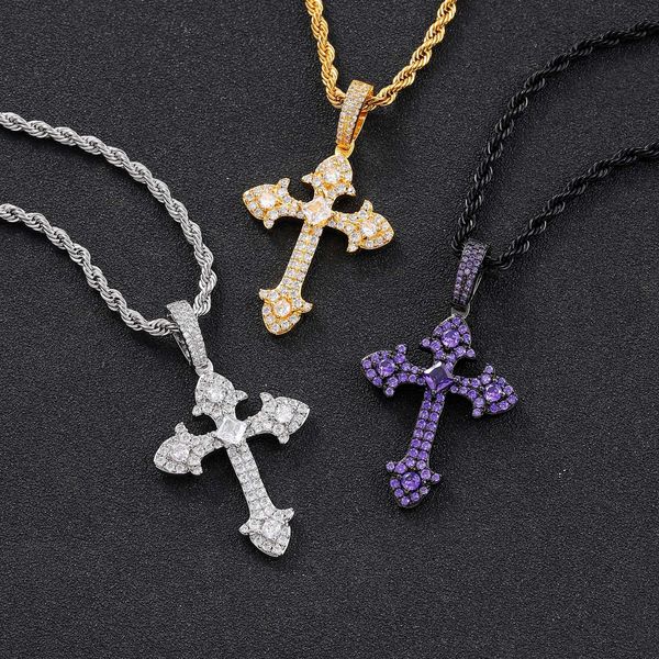 hip hop rapper shiny diamond pendant necklace purple gold silver zircon crucifix pendant creative copper micro-inset zircon hip hop jewelry
hip hop rapper shiny diamond pendant necklace purple gold silver zircon crucifix pendant creative copper micro-inset zircon hip hop jewelry