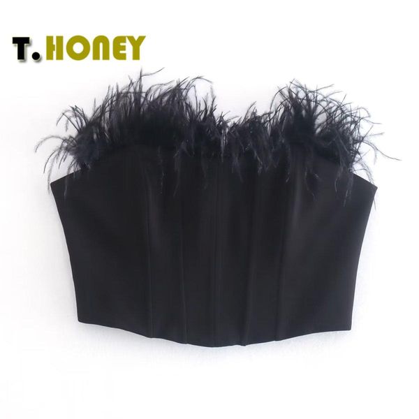 tanks women fashion solid camis with feathers female chic back single breasted crop lady stylish corset, Black;white
tanks women fashion solid camis with feathers female chic back single breasted crop lady stylish corset, Black;white