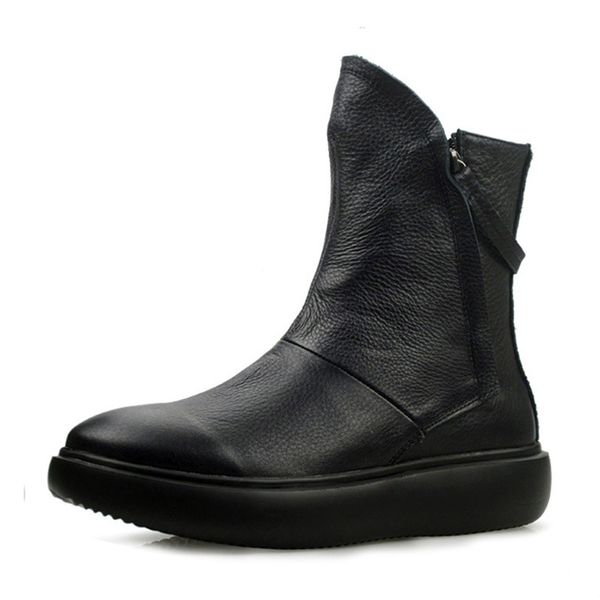 men ankle boots genuine soft leather british dark style big size men's shoes p25d50, Black
men ankle boots genuine soft leather british dark style big size men's shoes p25d50, Black
