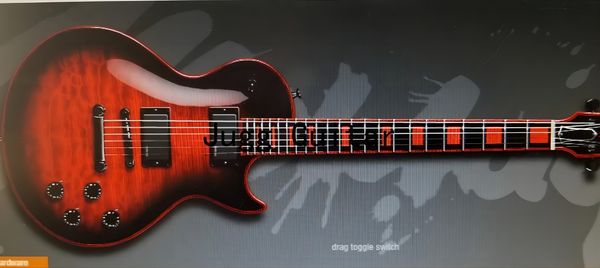 quilted maple deep red window explosive electric guitar ebony fingerboard, red binding, red inl258
quilted maple deep red window explosive electric guitar ebony fingerboard, red binding, red inl258