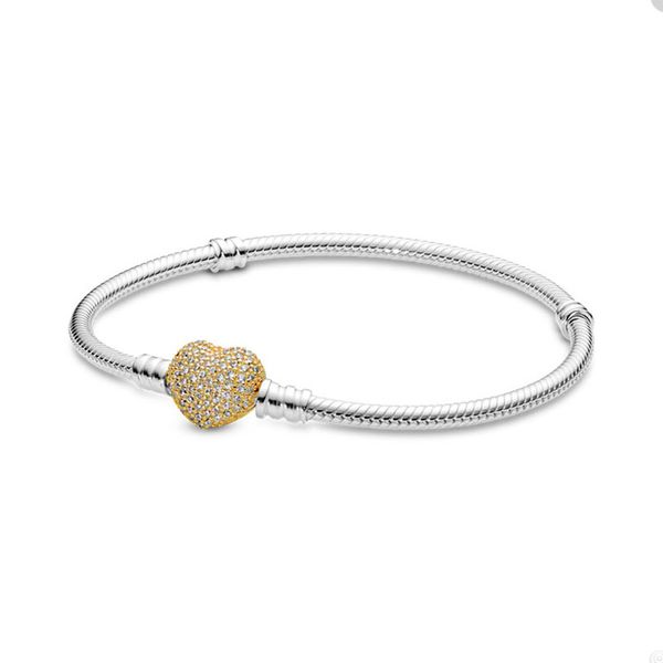 sparkling golden heart clasp charm bracelet for pandora 925 sterling silver snake chain bracelets designer jewelry for women luxury love bra, Golden;silver
sparkling golden heart clasp charm bracelet for pandora 925 sterling silver snake chain bracelets designer jewelry for women luxury love bra, Golden;silver