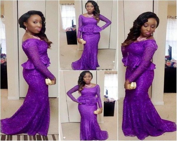 long sleeves aso ebi prom dresses purple lace charming mermaid evening gowns plus size backless african party dress9561334, Black;red
long sleeves aso ebi prom dresses purple lace charming mermaid evening gowns plus size backless african party dress9561334, Black;red