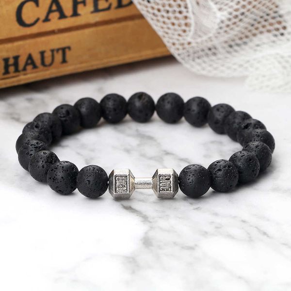 new dumbbells bracelets bead fashion natural fit life black stone beaded bracelet for men's energy gym barbell jewelry gifts, Golden;silver
new dumbbells bracelets bead fashion natural fit life black stone beaded bracelet for men's energy gym barbell jewelry gifts, Golden;silver