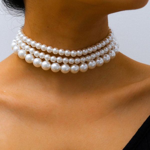 vintage imitation pearl choker necklaces chain goth collar for women fashion charm party wedding jewelry gift accessories bijoux, Silver
vintage imitation pearl choker necklaces chain goth collar for women fashion charm party wedding jewelry gift accessories bijoux, Silver