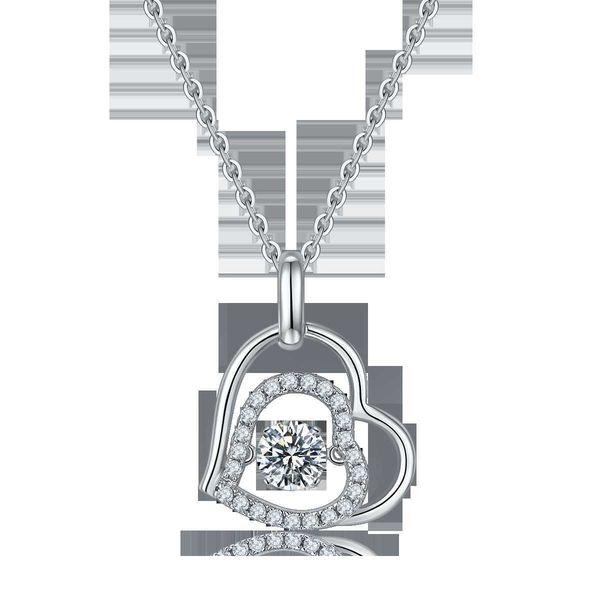 female elegant necklace pendants chain 925 sterling silver moissanite necklace