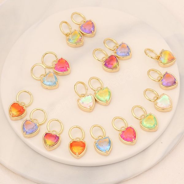 multicolor gradient heart-shaped dangle earrings for women girls simple delicate gold color geometric metal ear buckle earrings, Silver 
multicolor gradient heart-shaped dangle earrings for women girls simple delicate gold color geometric metal ear buckle earrings, Silver