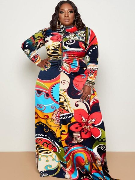 dresses 5xl plus size maxi dress women zipper draped stand collar robe autumn new fashion flower print casual large size long dress gown, Black
dresses 5xl plus size maxi dress women zipper draped stand collar robe autumn new fashion flower print casual large size long dress gown, Black