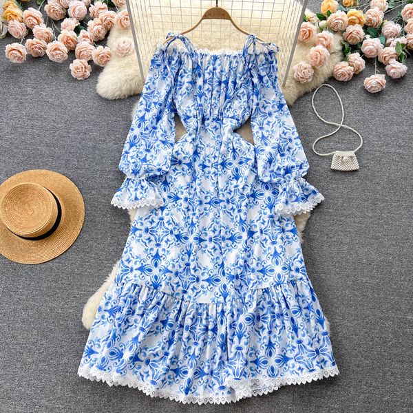 casual dresses fashion runway summer long dress women's spaghetti strap slash neck flare sleeve blue flower printing vacation dress 202, Black;gray
casual dresses fashion runway summer long dress women's spaghetti strap slash neck flare sleeve blue flower printing vacation dress 202, Black;gray