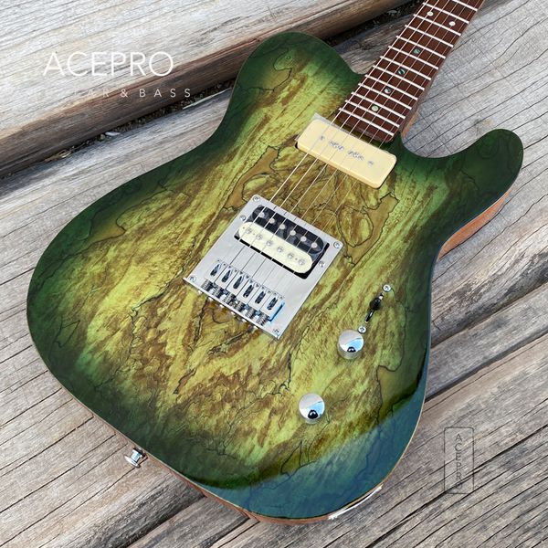 acepro electric guitar green burst spalted maple roast maple neck chrome hardware abalone dots inlays ing
acepro electric guitar green burst spalted maple roast maple neck chrome hardware abalone dots inlays ing