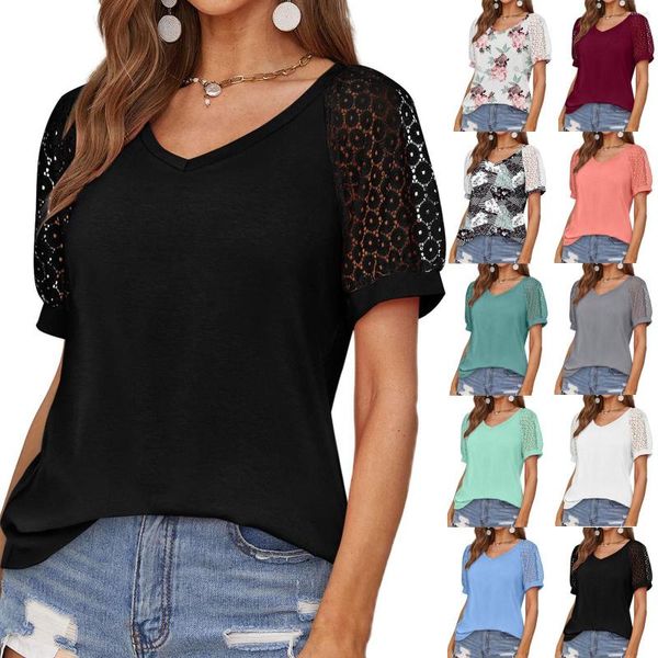 women's blouses 2023 lace sleeve women blouse summer loose casual v neck short sleeves pullover ladies shirts elegant lady office t, White
women's blouses 2023 lace sleeve women blouse summer loose casual v neck short sleeves pullover ladies shirts elegant lady office t, White