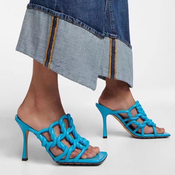 woven mule heels slippers sandals slides stiletto heel heeled open toe shoes women's luxury designer leather outsole evening shoes 10.5, Black
woven mule heels slippers sandals slides stiletto heel heeled open toe shoes women's luxury designer leather outsole evening shoes 10.5, Black
