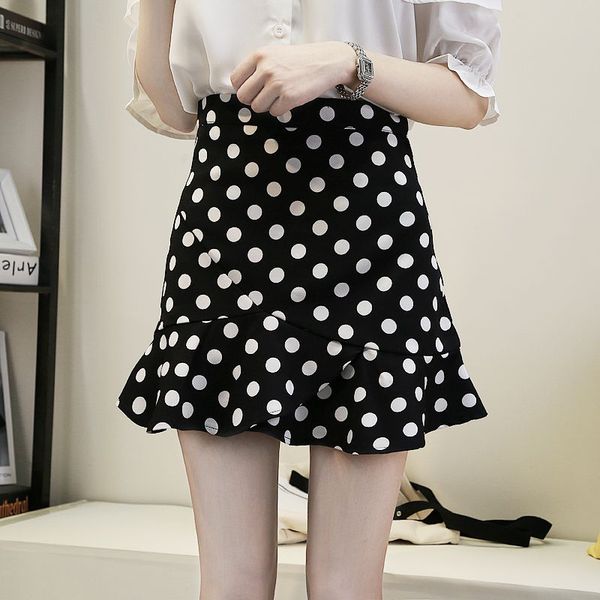 summer vintage polka dot chiffen women 2023 new vinatge elastic high waist a-line female slim mermaid a line mini skirt, Black
summer vintage polka dot chiffen women 2023 new vinatge elastic high waist a-line female slim mermaid a line mini skirt, Black
