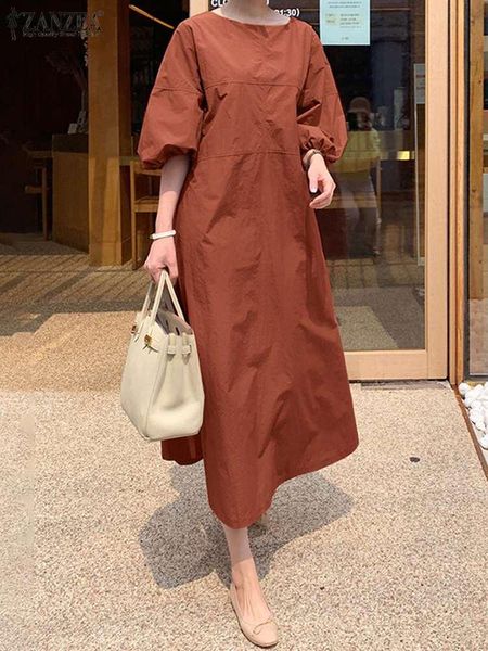 dresses elegant women 3/4 sleeve casual ol work midi dress zanzea fashion summer sundress solid loose vestidos oversize robe femme, Black;gray
dresses elegant women 3/4 sleeve casual ol work midi dress zanzea fashion summer sundress solid loose vestidos oversize robe femme, Black;gray