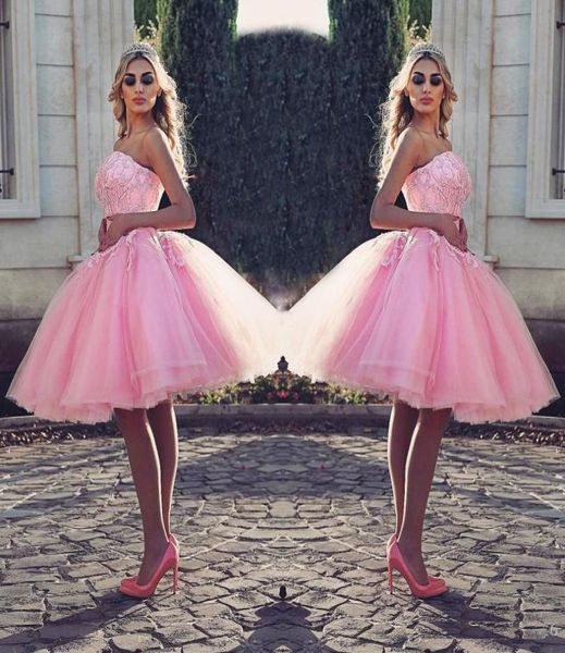 pretty short ball gown prom dresses strapless pink beaded lace appliques knee length cocktail party dress puffy tulle evening 2918184, Black
pretty short ball gown prom dresses strapless pink beaded lace appliques knee length cocktail party dress puffy tulle evening 2918184, Black