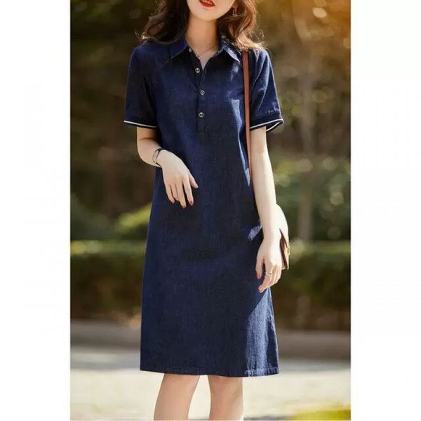 2023 summer denim dress: french elegance, polo collar, vintage loose a-line, mid-length casual women's dress in blue (-xxl, Black;gray
2023 summer denim dress: french elegance, polo collar, vintage loose a-line, mid-length casual women's dress in blue (-xxl, Black;gray