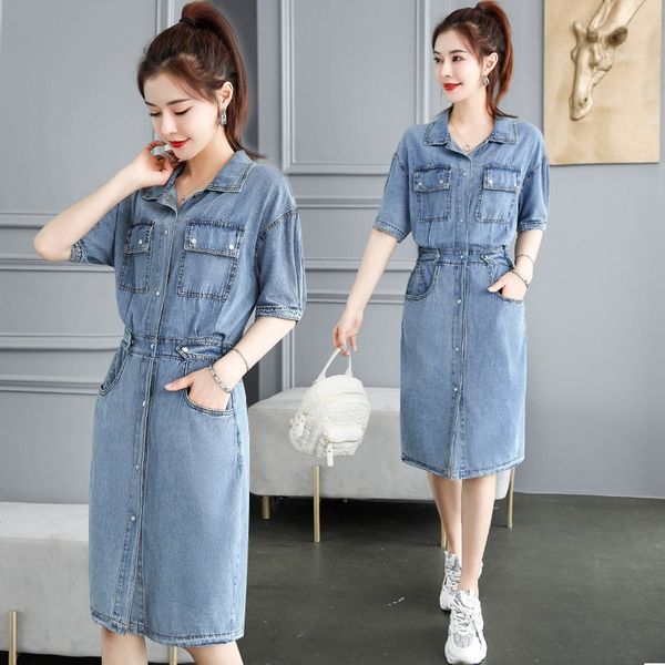basic & casual dresses 2023 korean style lapel neck denim dress, summer new arrival, age-reducing design, mid-calf length, blue, s-xl sizes, Black;gray
basic & casual dresses 2023 korean style lapel neck denim dress, summer new arrival, age-reducing design, mid-calf length, blue, s-xl sizes, Black;gray