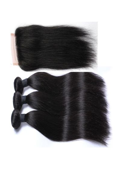 brazilian peruvian hair weave natural color with closure unprocessed straight hair weft with lace closure 4pcs for a full he4427613, Black 
brazilian peruvian hair weave natural color with closure unprocessed straight hair weft with lace closure 4pcs for a full he4427613, Black