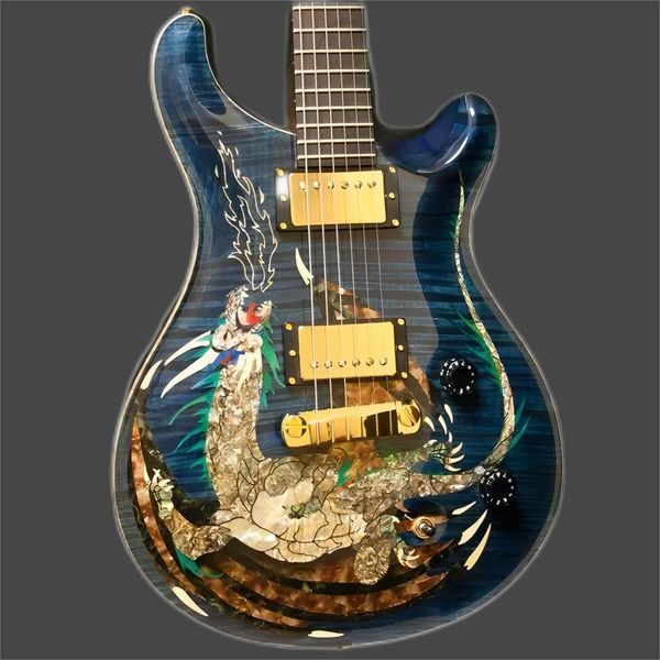 rare 1999 paul reed dragon 2000 #30 trans blue flame maple prs electric guitar no inlay fretboard,double locking tremolo, wood body binding
rare 1999 paul reed dragon 2000 #30 trans blue flame maple prs electric guitar no inlay fretboard,double locking tremolo, wood body binding