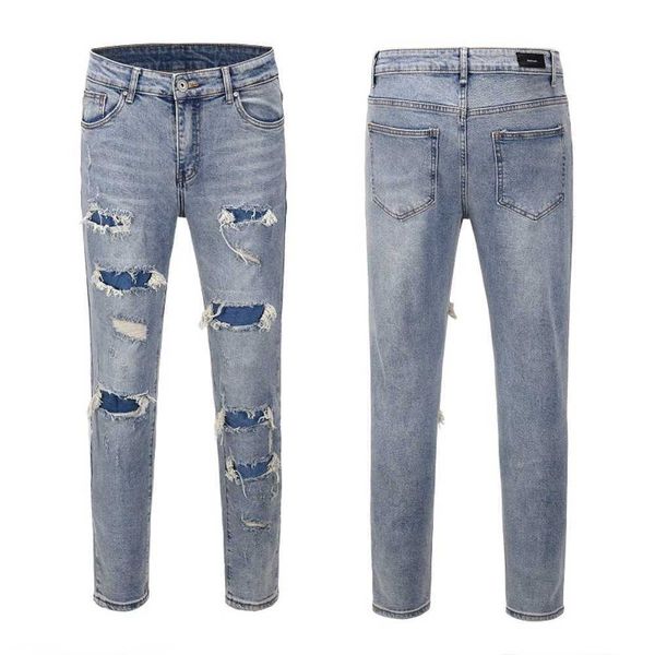 high bibo's same style street hip hop fashion brand washed old straight tube damaged hole men's rock revival jeans true religious, Blue
high bibo's same style street hip hop fashion brand washed old straight tube damaged hole men's rock revival jeans true religious, Blue