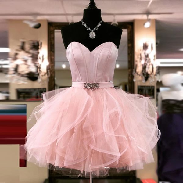 short tulle homecoming dresses vestidos de fiesta sash sparkly crystals graudation prom cocktail party gown, Blue;pink
short tulle homecoming dresses vestidos de fiesta sash sparkly crystals graudation prom cocktail party gown, Blue;pink