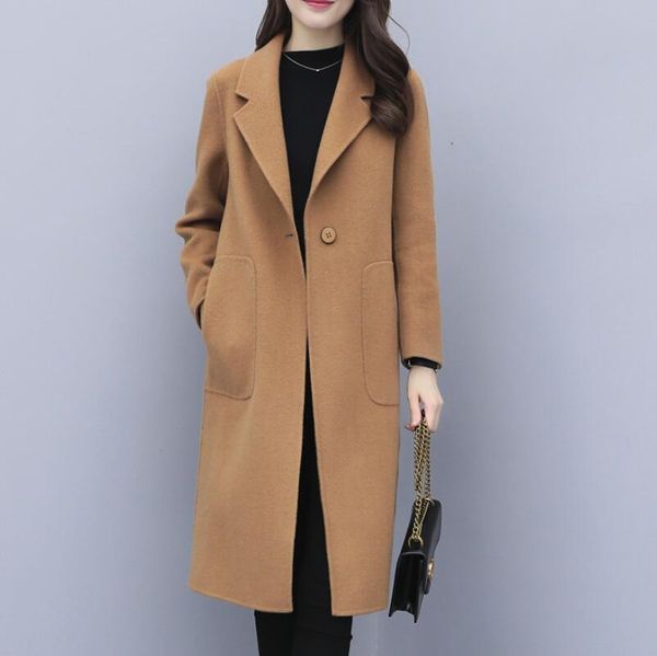 fur women's woolen coat simple longsleeved suit collar belt long windbreak parker spring autumn outerwear office, Black
fur women's woolen coat simple longsleeved suit collar belt long windbreak parker spring autumn outerwear office, Black
