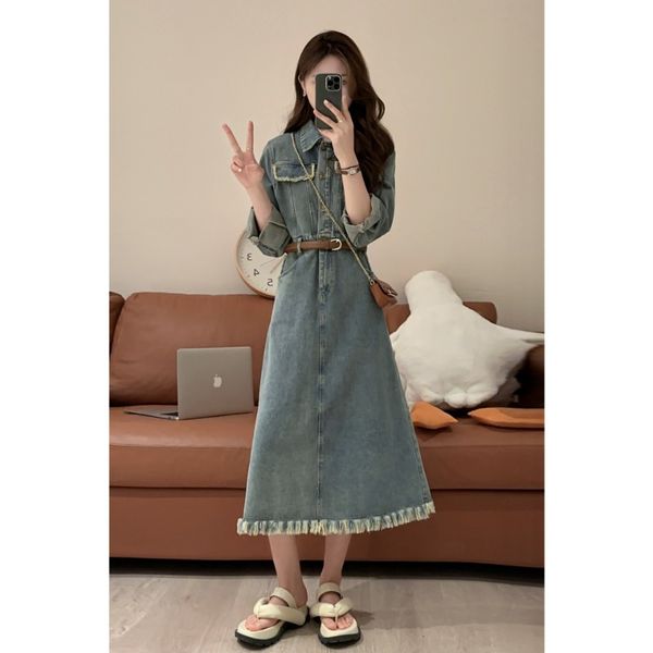 basic & casual dresses vintage denim dress, women's spring/fall 2023, long sleeve, a-line, mid-calf length, lapel neck, blue, sizes s-x, Black;gray
basic & casual dresses vintage denim dress, women's spring/fall 2023, long sleeve, a-line, mid-calf length, lapel neck, blue, sizes s-x, Black;gray