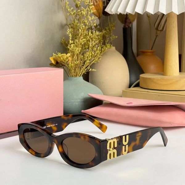 

Fashion Miu Sunglasses Designer Oval Frame Women's Anti-radiation UV400 Personality Men's Retro Gla Wo Glasses Designers Sun S