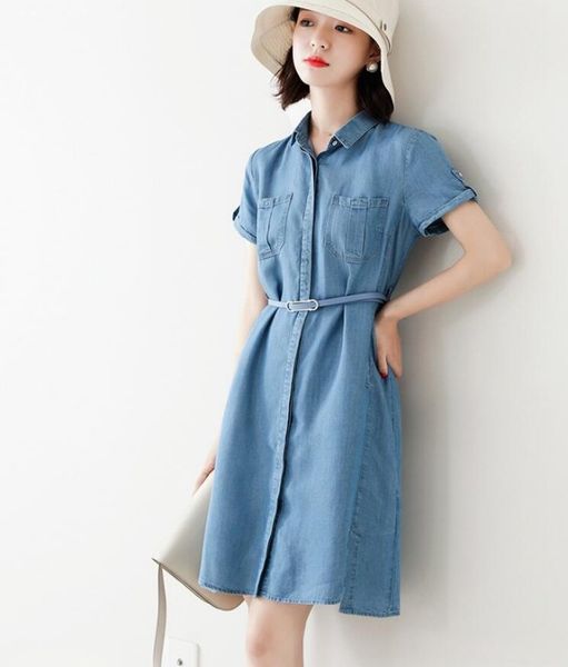 casual dresses: japanese light luxury summer denim shirt dress, elegant slim fit, mid-length, a-line, daily casual, available in deep blue,, Black;gray
casual dresses: japanese light luxury summer denim shirt dress, elegant slim fit, mid-length, a-line, daily casual, available in deep blue,, Black;gray