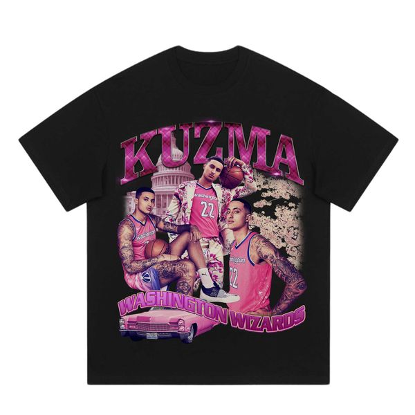 american kuzma pure cotton short t-shirt vintage american high street distressed loose basketball commemorative men's t-shirt, White;black
american kuzma pure cotton short t-shirt vintage american high street distressed loose basketball commemorative men's t-shirt, White;black