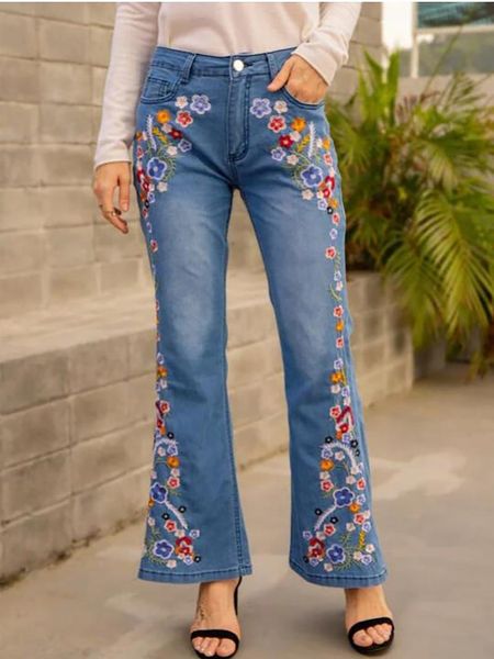 jeans women's jeans embroidered slim fit slimming casual washed bellbottom pants jeans for women flare pants female urban leisure, Blue
jeans women's jeans embroidered slim fit slimming casual washed bellbottom pants jeans for women flare pants female urban leisure, Blue