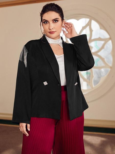 coats toleen plus size women's clothing 2022 spring autumn fashion button beaded suit outwear long sleeve casual formal oversized coat, Black
coats toleen plus size women's clothing 2022 spring autumn fashion button beaded suit outwear long sleeve casual formal oversized coat, Black