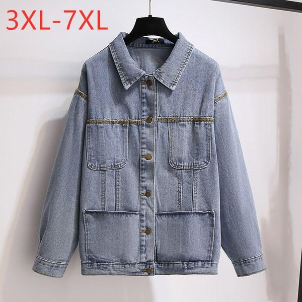 coats new spring autumn plus size jeanswear jacket for women large loose long sleeve cotton blue button denim coat 7xl, Black
coats new spring autumn plus size jeanswear jacket for women large loose long sleeve cotton blue button denim coat 7xl, Black