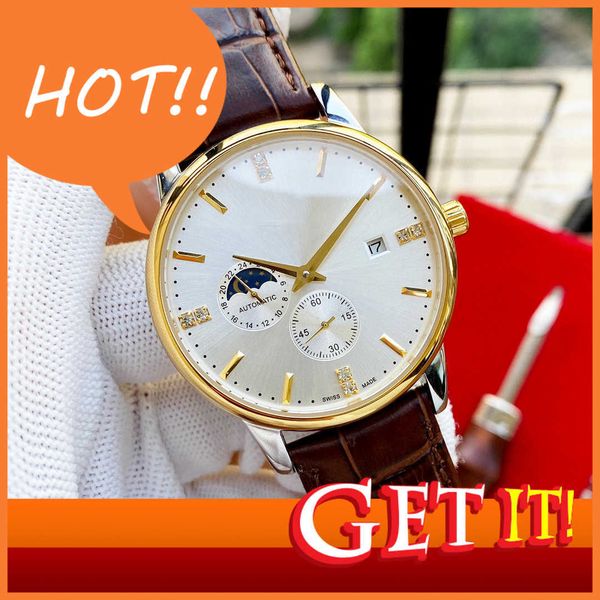 design brand men's mechanical watch busins multi-functional y automatic movement for nine character star mineral glass, Slivery;brown
design brand men's mechanical watch busins multi-functional y automatic movement for nine character star mineral glass, Slivery;brown