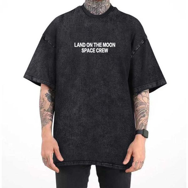 summer new european cotton wash to do old t-shirt men's and women's clothes space man american street, White;black
summer new european cotton wash to do old t-shirt men's and women's clothes space man american street, White;black
