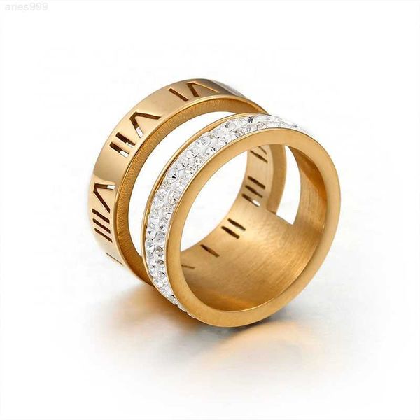 fashion stainless steel 18k gold plated zircon crystal roman numeral wedding finger rings jewelry for women, Silver
fashion stainless steel 18k gold plated zircon crystal roman numeral wedding finger rings jewelry for women, Silver